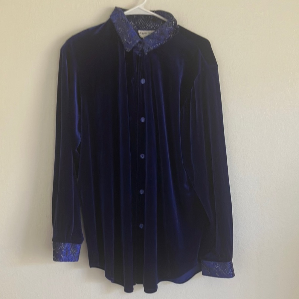 FINAL MARKDOWN Graver studio decorative velour blouse medium